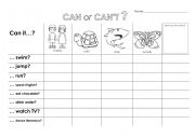 English Worksheet: Can or can�t