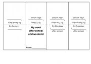 English Worksheet: My weekly and daily routines minibook
