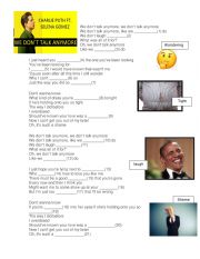 English Worksheet: We don�t talk anymore - LISTENING EXERCISE