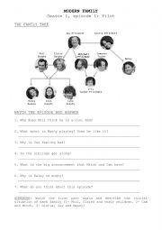 English Worksheet: MODERN FAMILY EP 1 S1