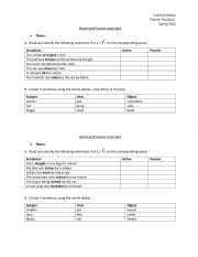 English Worksheet: active/ passive voice