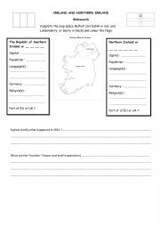 English Worksheet: Ireland and Northern Ireland basic facts - websearch