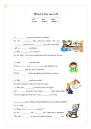 English Worksheet: Exercise for did, didn�t, was, wasn�t, were, weren�t