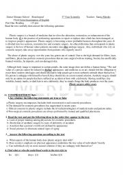 English Worksheet: Plastic surgery ethics 