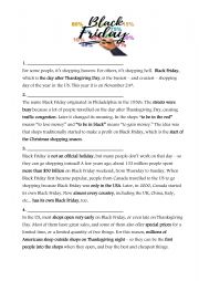 English Worksheet: Black Friday in the USA