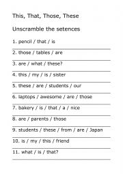 English Worksheet: Demonstrative Pronouns