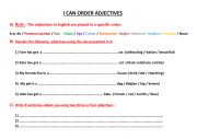 English Worksheet: i CAN ORDER ADJECTIVES IN ENGLISH