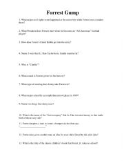English Worksheet: Forrest Gump Quiz
