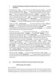 English Worksheet: Tenses