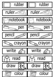 English Worksheet: Bugs Team 1 - school objects