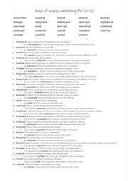 English Worksheet: 24 different ways of saying something for C1-C2
