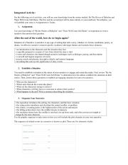 English Worksheet: Integrated Activity fo Language Arts