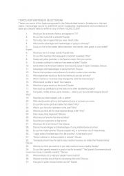 English Worksheet: Topics for writing in Selectividad/ Ebau
