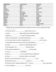 English Worksheet: FILL IN THE GAPS - PHRASAL VERBS, IDIOMS, AND VOCABULARY