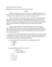 English Worksheet: Reading Comprehension third grade