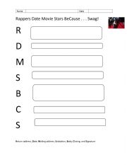 English Worksheet: Business Letter Writing with mnemonic device and example