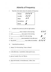 English Worksheet: Adverbs of frequency