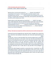 English Worksheet: Why volunteer?
