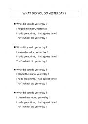 English Worksheet: past activities