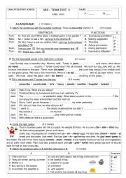 English Worksheet: 7th form mid term test n3