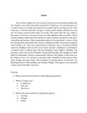 English Worksheet: A Simple Descriptive Text