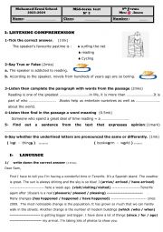 mid term test 3-9th forms