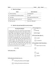 English Worksheet: Reading comprehension assessment 