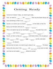 English Worksheet: EASTER MADLIBS