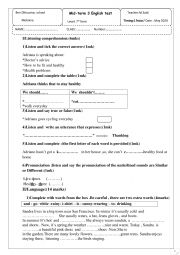 English Worksheet: mid term3 test 7th form