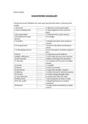 English Worksheet: volunteering vocabulary