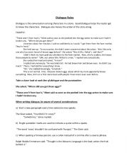 English Worksheet: Dialogue rules