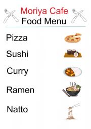 English Worksheet: Food menu