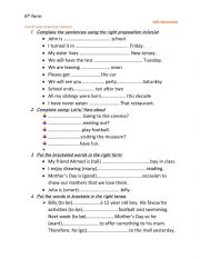 English Worksheet: 6th form 