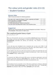 English Worksheet: Gender roles 