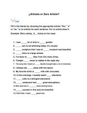 Articles or zero article