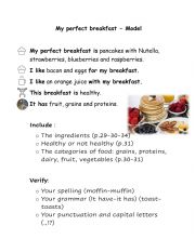 English Worksheet: My perfect breakfast