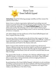 The Great Daffodil Appeal - Reading Comprehension 