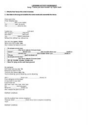 English Worksheet: I knew you were trouble by Taylor Swift