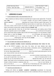 English Worksheet: Mid term 1 test