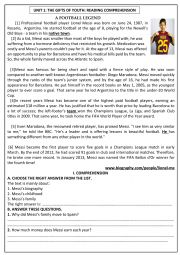English Worksheet: GITS OF YOUTH