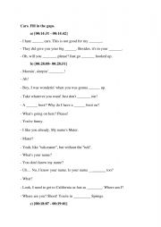 English Worksheet: Cars. Fill in the gaps.