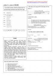English Worksheet: Song Somewhere Only We Know - by Keane worksheet