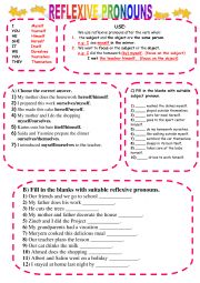 English Worksheet: reflexive pronouns