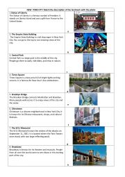 English Worksheet: New York City landmarks