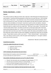 English Worksheet: End of term 1  for 9th grade