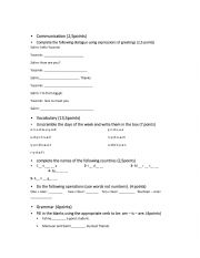 English Worksheet: quiz for 8th grade