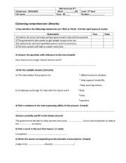 English Worksheet: Mid term test 1