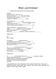 English Worksheet: Listening exercise for Last Christmas by Wham
