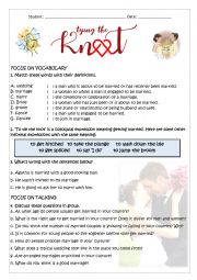 English Worksheet: Tying The Knot - Wedding and Marriage Vocabulary