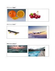 English Worksheet: Comparing items 